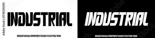 Condensed sans serif vector font. Alphabet vector with uppercase and number. Futuristic and modern typography for poster, film. and headline.