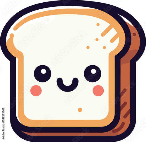 笑顔の食パンのイラスト