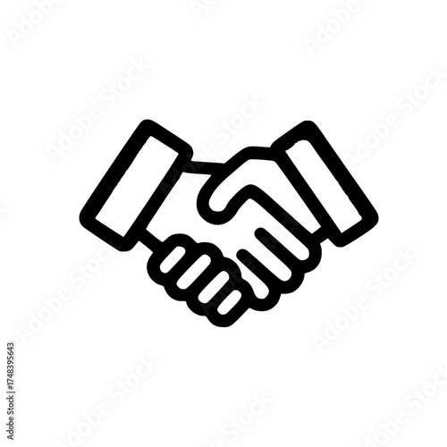 Icon of two hands shaking representing agreement unity and mutual support