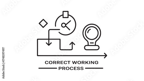 Streamlined workflow icon illustrating a successful process and innovation.