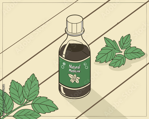 Herbal Cough Syrup — Natural Medicine Concept