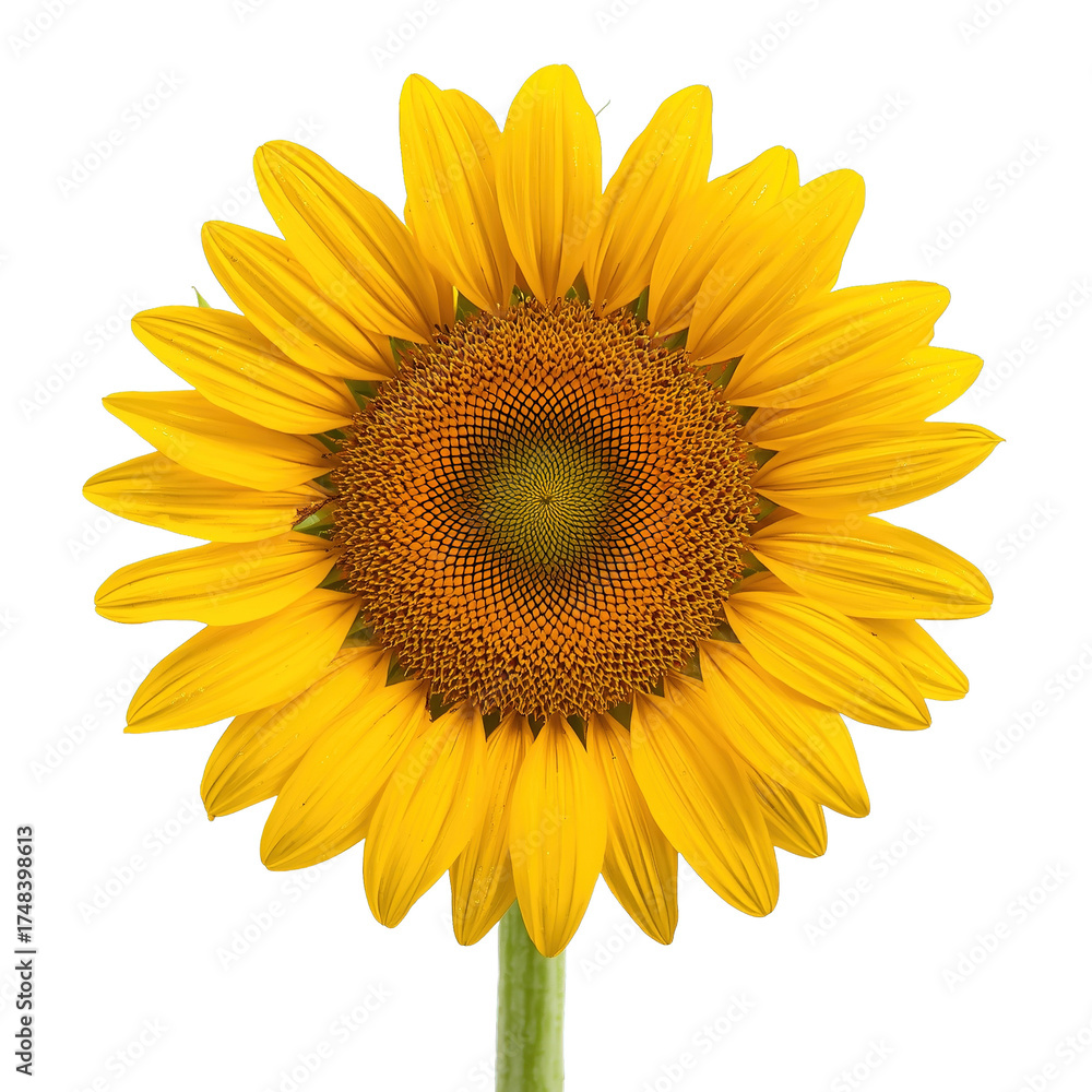 Fototapeta premium Radiant sunflower blooming vibrantly, its golden petals promising warmth and joy, perfect for adding a touch of summer sunshine to your creative projects