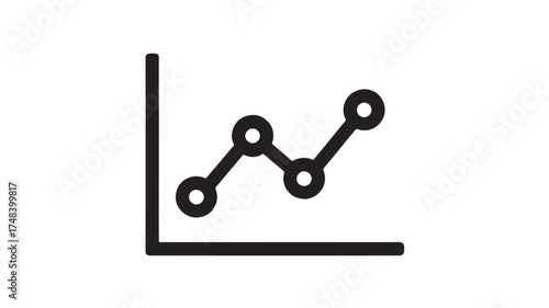Simple line graph showing upward trend and growth, symbolizing progress and success.