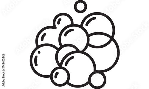 Cleanliness and hygiene represented by a cluster of soap bubbles