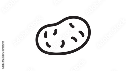 Simple line illustration of a potato on a white background