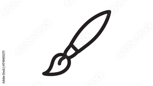Simple black outline of a paintbrush on a white background