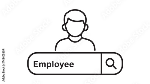 Simple illustration representing employee search or recruitment concept