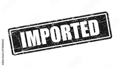 Imported black stamp with grunge texture