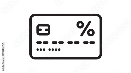 Credit card with percentage symbol, representing discounts and financial savings