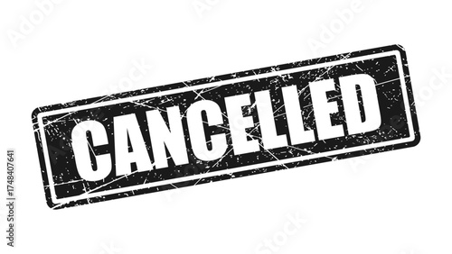 Cancelled black stamp with grunge texture