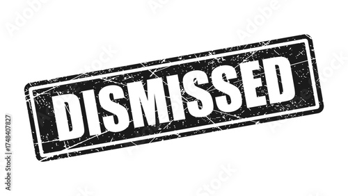 Dismissed black stamp with grunge texture