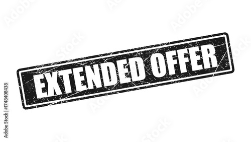 Extended offer black stamp with grunge texture