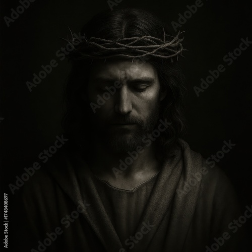 Simple wooden cross on deep dark background creating a powerful minimal devotional image for faith themed designs and inspirational materials