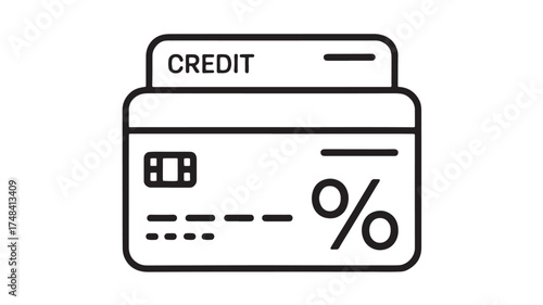 Credit card with percentage symbol representing financial savings and discounts