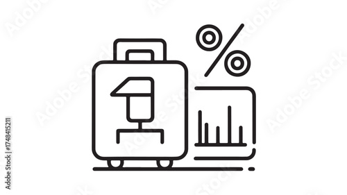 Travel planning with budget and discount icons
