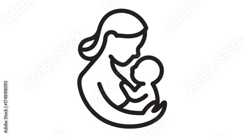 Loving mother gently holding her baby in a tender embrace