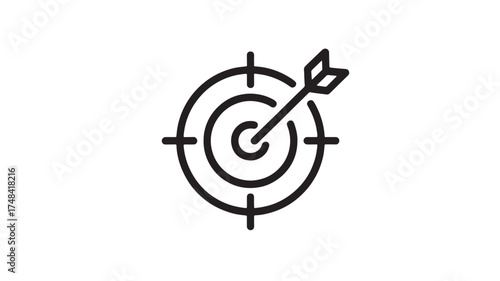 Arrow hitting the bullseye on a target, representing success and achievement