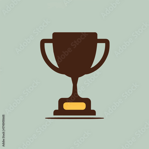 Trophy illustration symbolizing victory and success perfect for awards ceremonies and recognizing achievement in sports and business with its elegant design and neutral background
