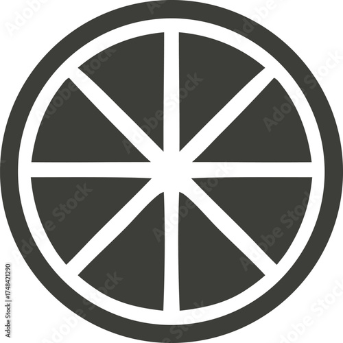 Abstract Wheel Slice Vector Icon