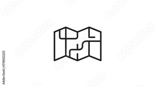 Abstract line art map illustration for navigation and planning