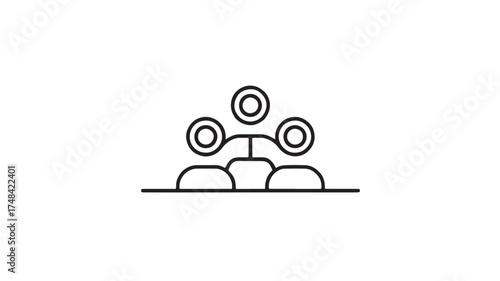 Minimalist illustration of a family tree structure with connected individuals