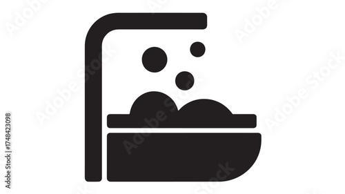 Bubbles rising from a soapy sink, representing hygiene and cleanliness.