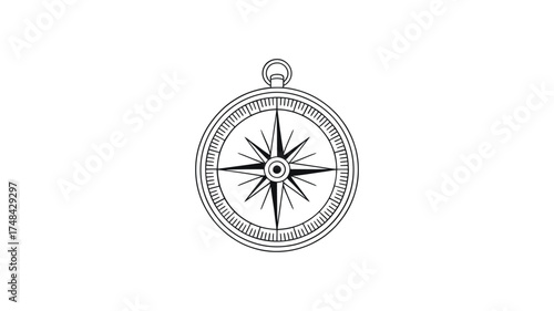 Vintage oval compass rose illustration symbol of navigation and direction