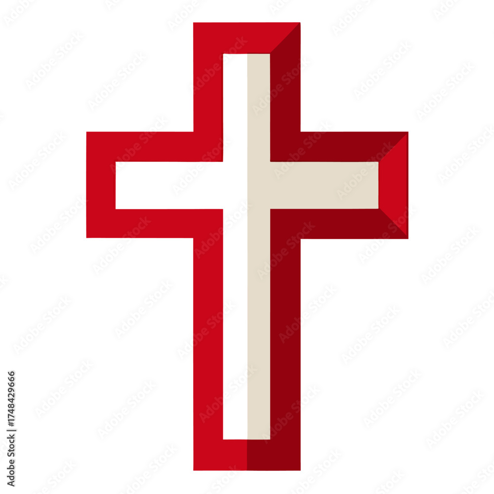Fototapeta premium Vector of Christian Cross on white background