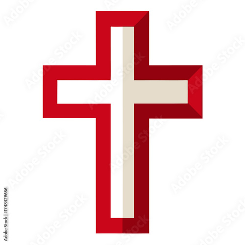 Vector of Christian Cross on white background