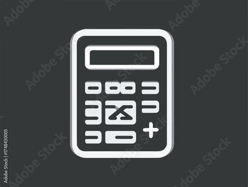 Calculator Icon in 3D Style for Finance and Accounting Concepts Simple Design and isolated on a grey background for financial calculations and mathematical operations