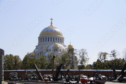 St. Nicholas Cathedral in Kronstadt view from the park
