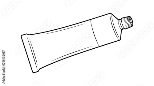 Simple line drawing of a squeeze tube container with a cap for cream or ointment