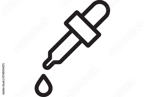 Simple dropper icon with a single drop of liquid falling