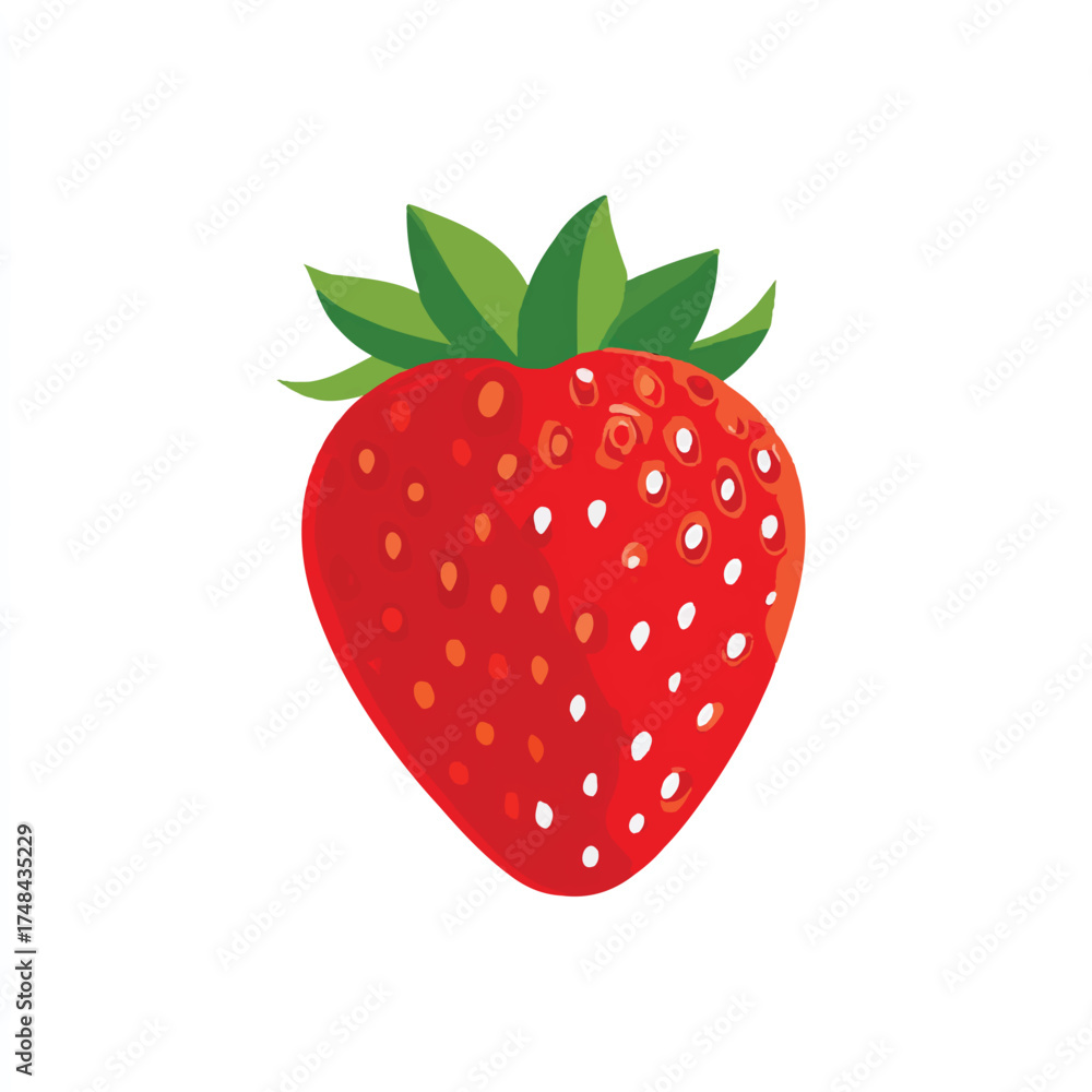 Obraz premium Delicious red strawberry isolated on white background perfect for summer themes healthy eating and vibrant food illustrations showcasing fresh fruit
