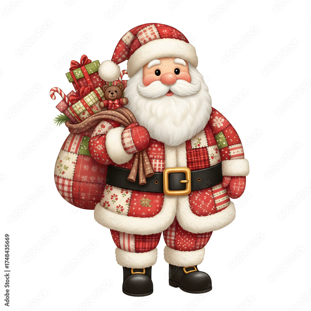 Fototapeta premium santa claus on white