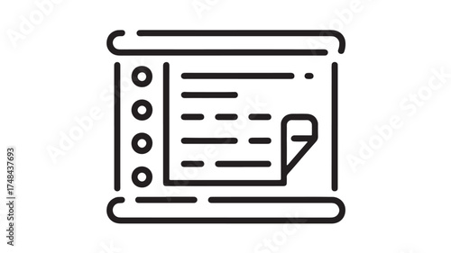 Clean presentation board with text and attached document for business meeting