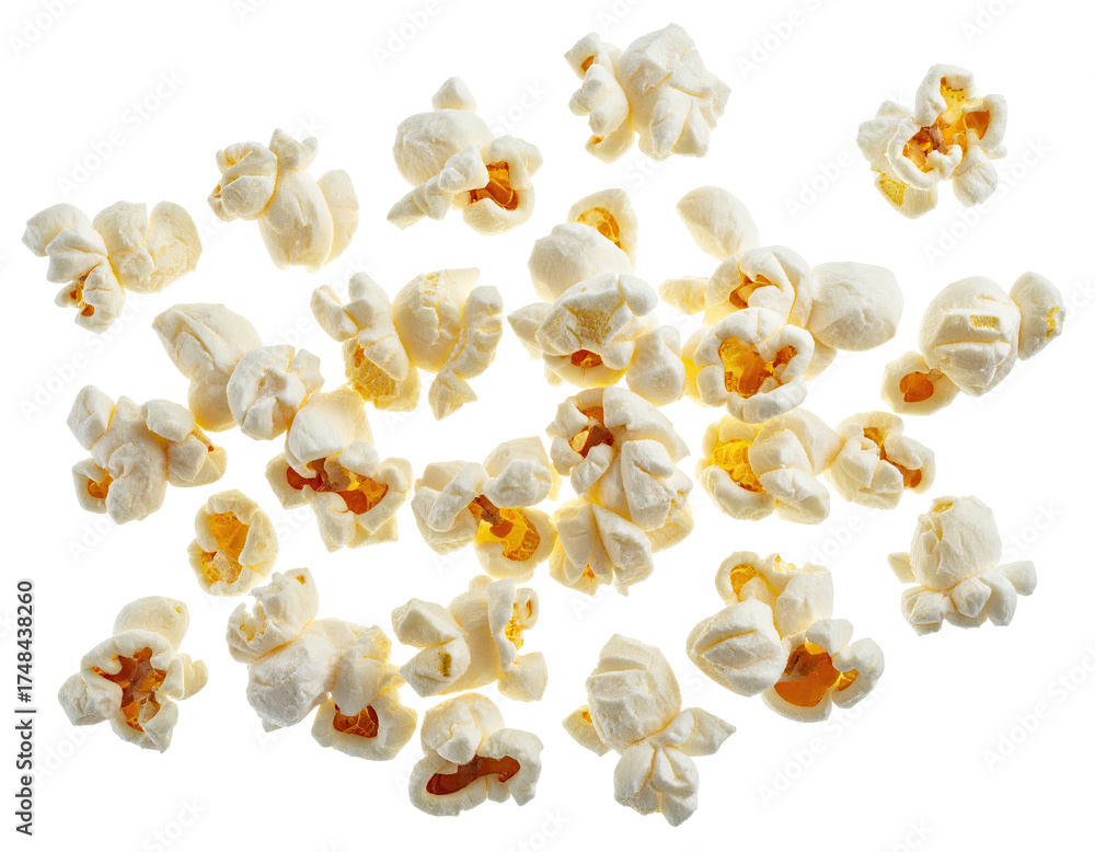 Fototapeta premium A scattering of popcorn kernels