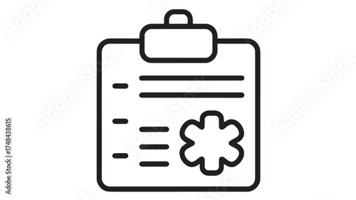 Medical information on a clipboard with an asterisk symbol