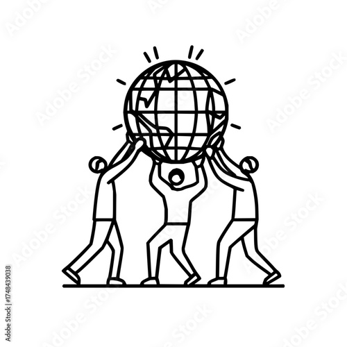 People supporting the world together showing unity and global cooperation for a better future for everyone