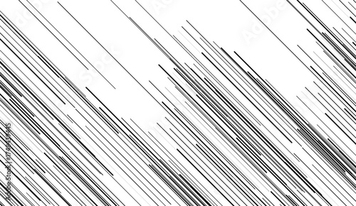 Black and white stripe abstract background. Motion lines effect. Grayscale fiber texture backdrop and banner. Monochrome gradient pattern and textured wallpaper. Graphic resource template.