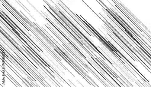 Black and white stripe abstract background. Motion lines effect. Grayscale fiber texture backdrop and banner. Monochrome gradient pattern and textured wallpaper. Graphic resource template.