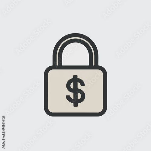 Financial Security and Investment Protection Concept Featuring a Padlock with Dollar Sign Symbolizing Asset Security and Economic Safeguarding representing Wealth Preservation and Fiscal Confidence