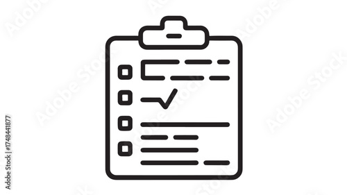 Clean checklist on a clipboard with a checkmark, symbolizing completion and organization