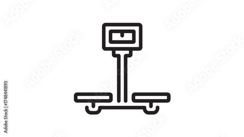Simple illustration of a weighing scale for measuring weight