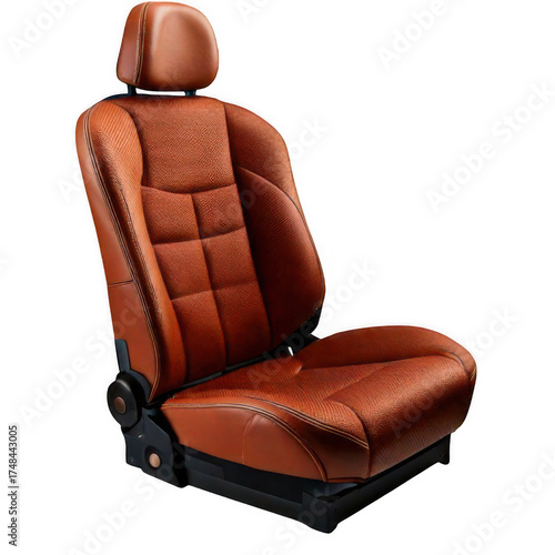 Brown car seat isolated on transparent background