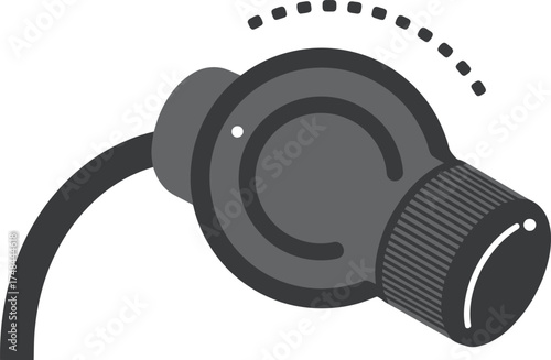 Gray and black electronic regulator or dimmer icon illustration