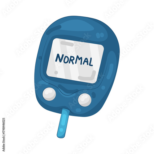 Illustration of Glucose Meter Showing Normal