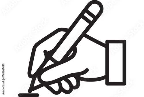 Hand drawing with pen on paper, conceptual illustration of creativity and writing