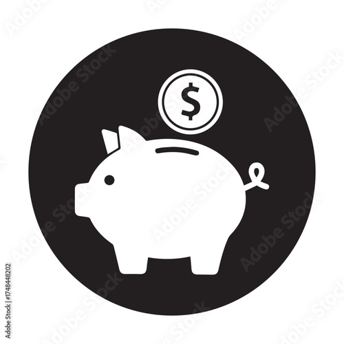 piggy bank and money