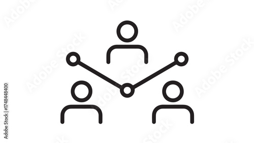 Abstract representation of interconnected people in a network structure